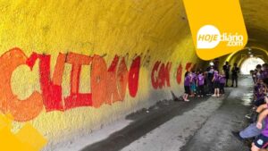 Estudantes de Suzano revitalizam túnel do Jardim Maitê com grafitagem