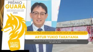 Prêmio Guará – Destaques do Ano: Artur Takayama é premiado pela busca de recursos para diversas obras em Suzano no ano de 2024