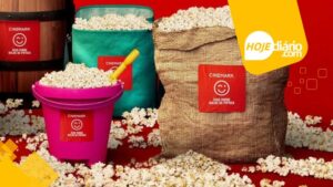 Cinemas Cinemark de shoppings de Mogi das Cruzes vão encher de pipoca qualquer balde de até 10 litros por R$ 19 neste domingo (16)