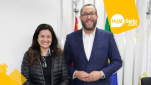 Prefeito de Poá Saulo Souza e prefeita