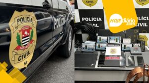 Ex-funcionário e outros dois homens são presos após furto a indústria em Suzano; Polícia Civil recuperou diversos notebooks, celulares e equipamentos