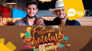 Festival do Chocolate de Ribeirão Pires começa nesta sexta-feira (08) com mais de cem atrações gratuitas e segue até 31 de agosto; dupla Bruno e Barretto é destaque