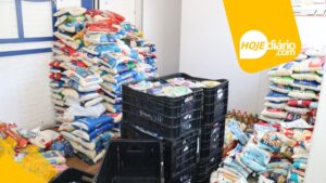 Troca de ingressos solidários em parque aquático da cidade é revertida em doação ao Fundo Social de Suzano; toneladas de alimentos serão entregues para quem precisa Alimentos doações Suzano