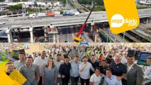 Ao lado de trabalhadores e autoridades da região, governador lança oficialmente as obras do Complexo Viário do Alto Tietê, que implantará alças do Rodoanel em Suzano; assista